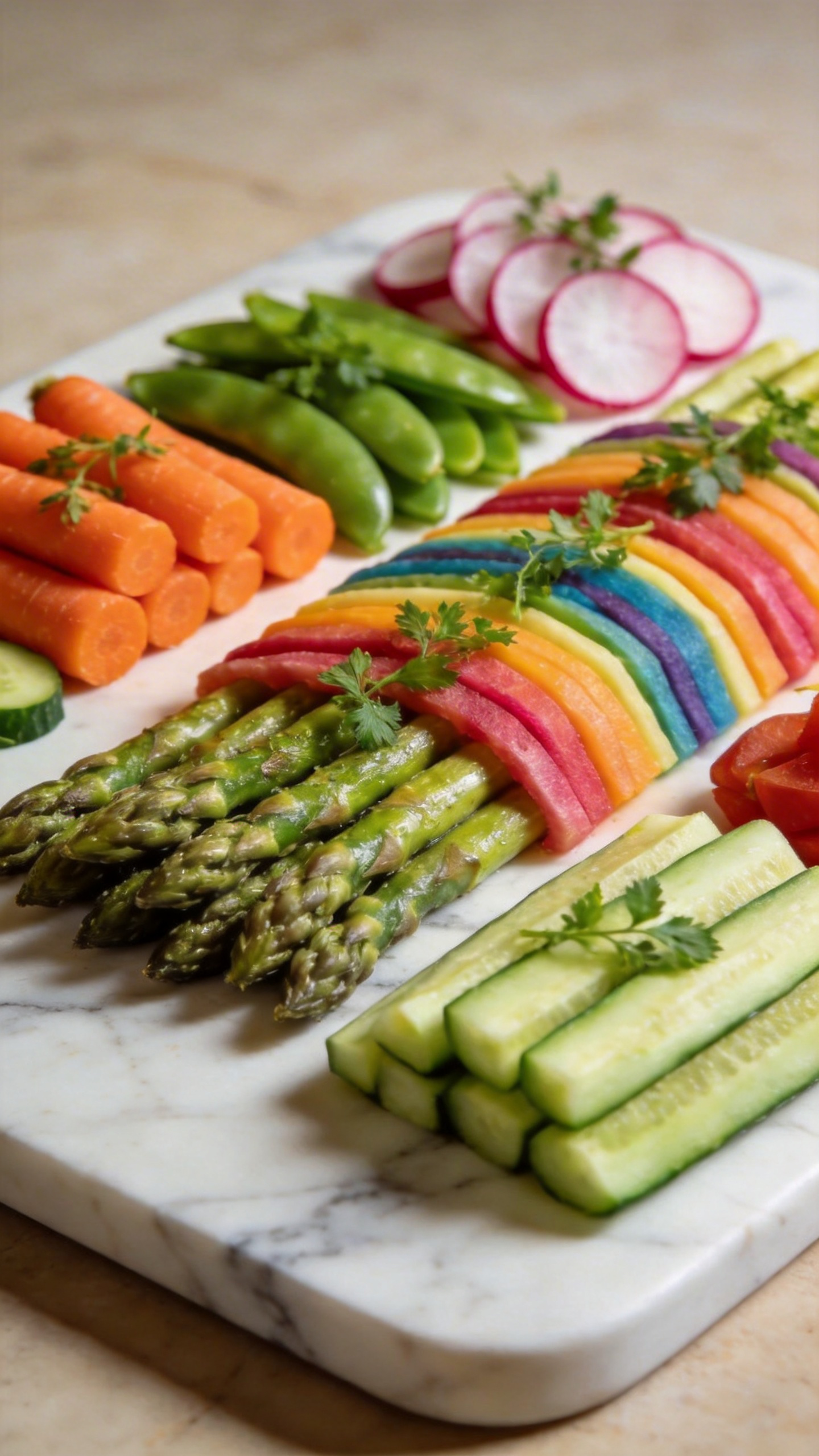 Fresh Spring Vegetable Crudité Platter Garden Harvest
