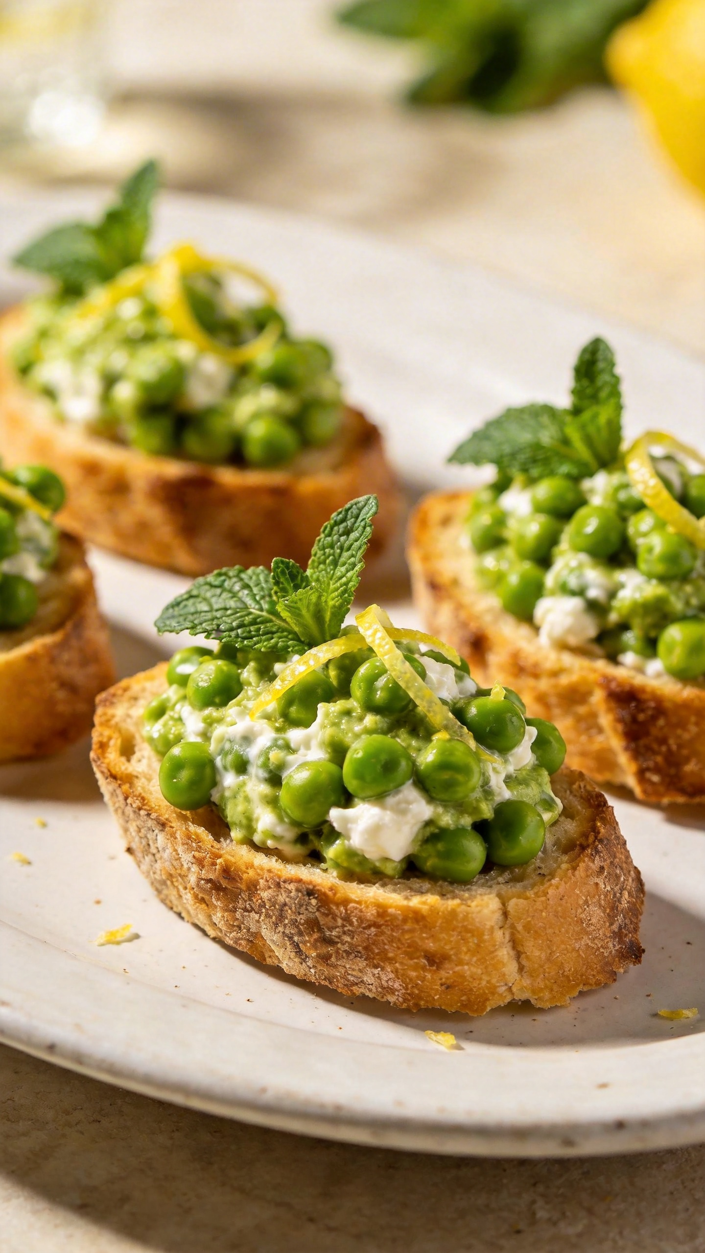 Garden Spring Pea Bruschetta Seasonal Recipe