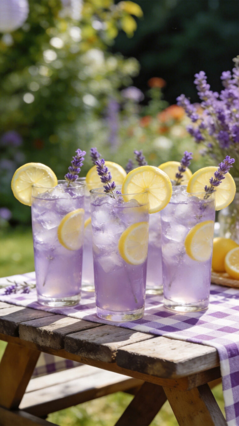 Lavender Lemonade for Kids and Adults at Outdoor Parties - American