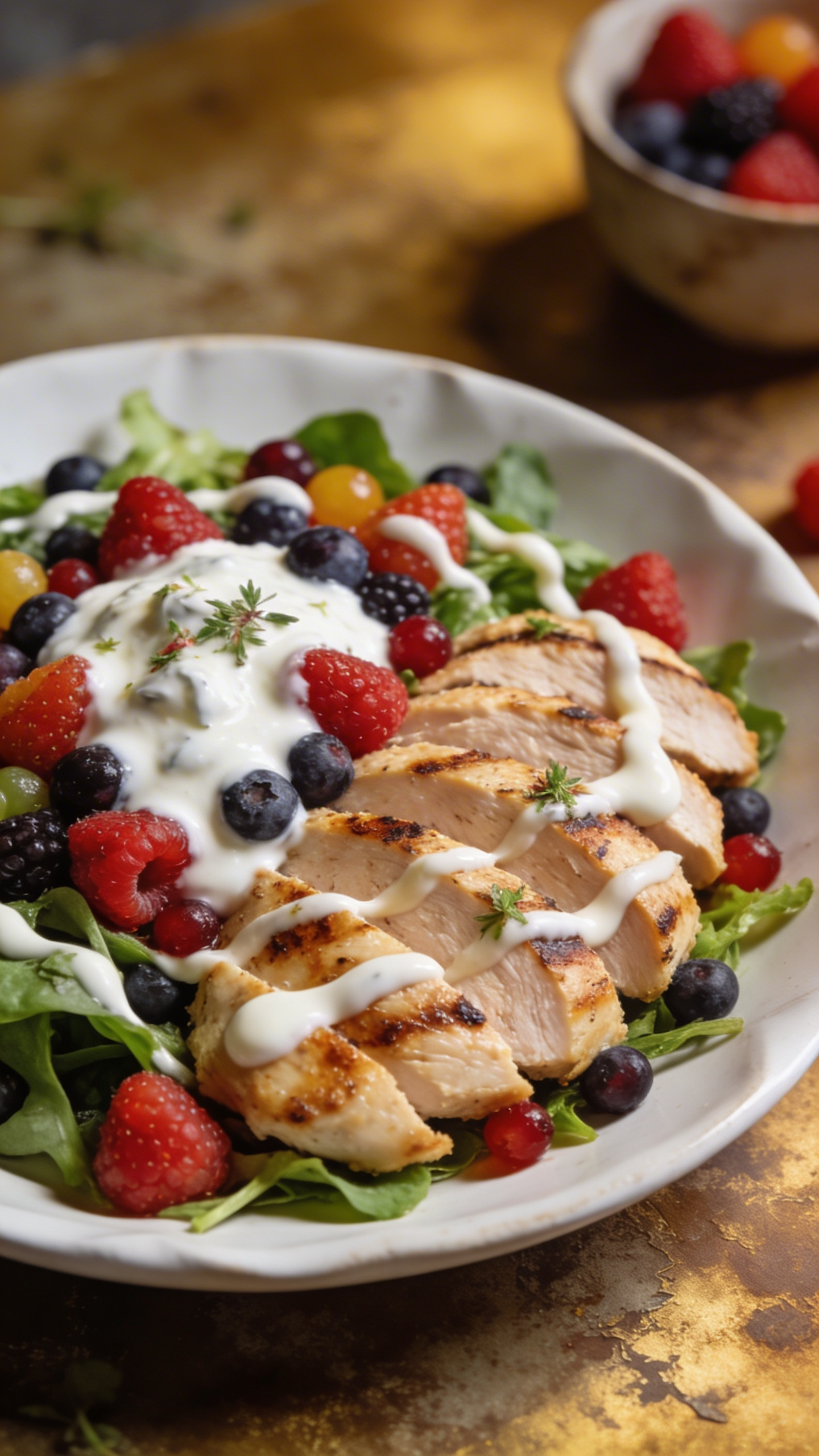 Low-Carb Spring Chicken Salad with Berries
