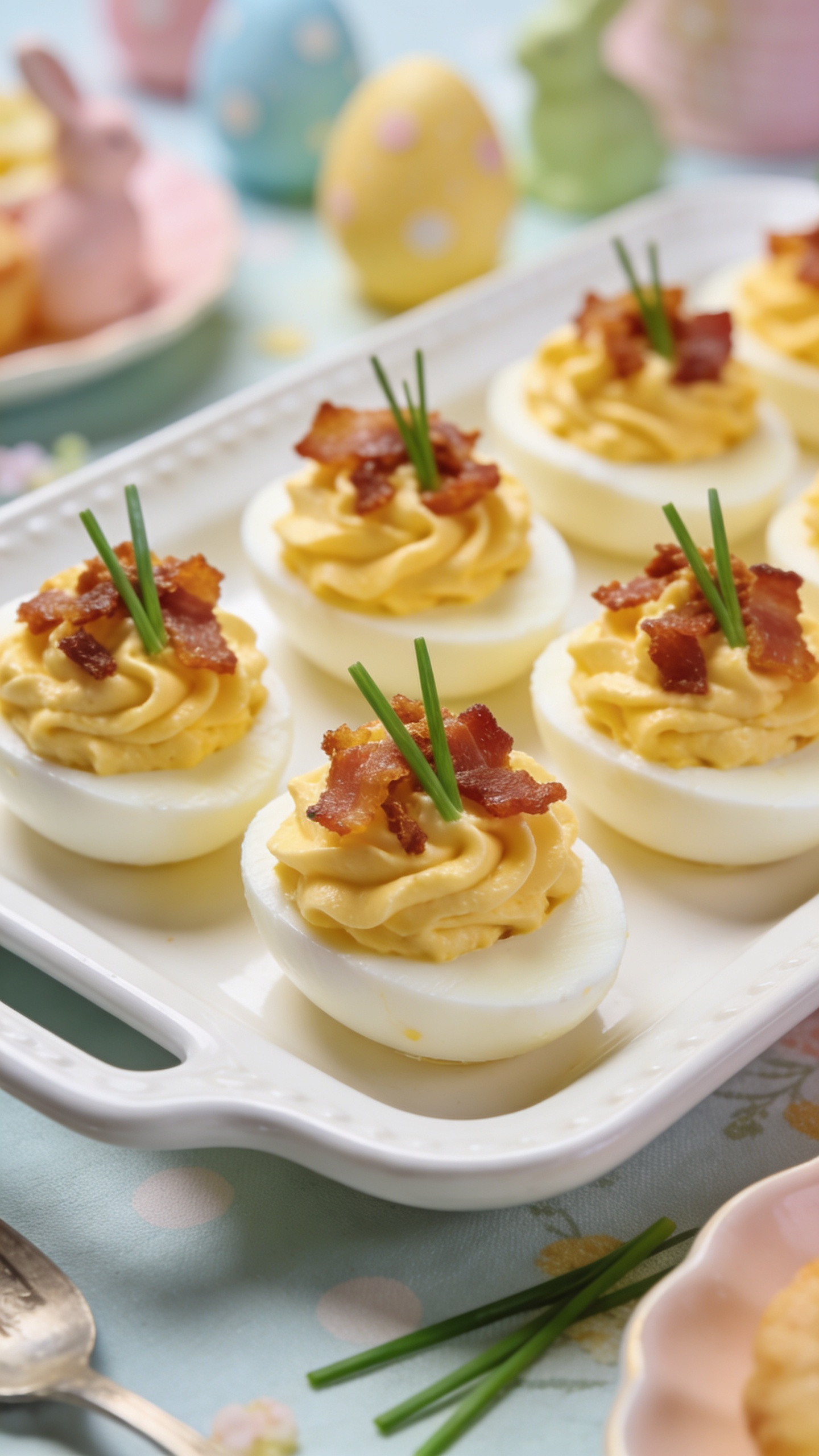 Make-Ahead Deviled Eggs with Bacon for Easter Brunch