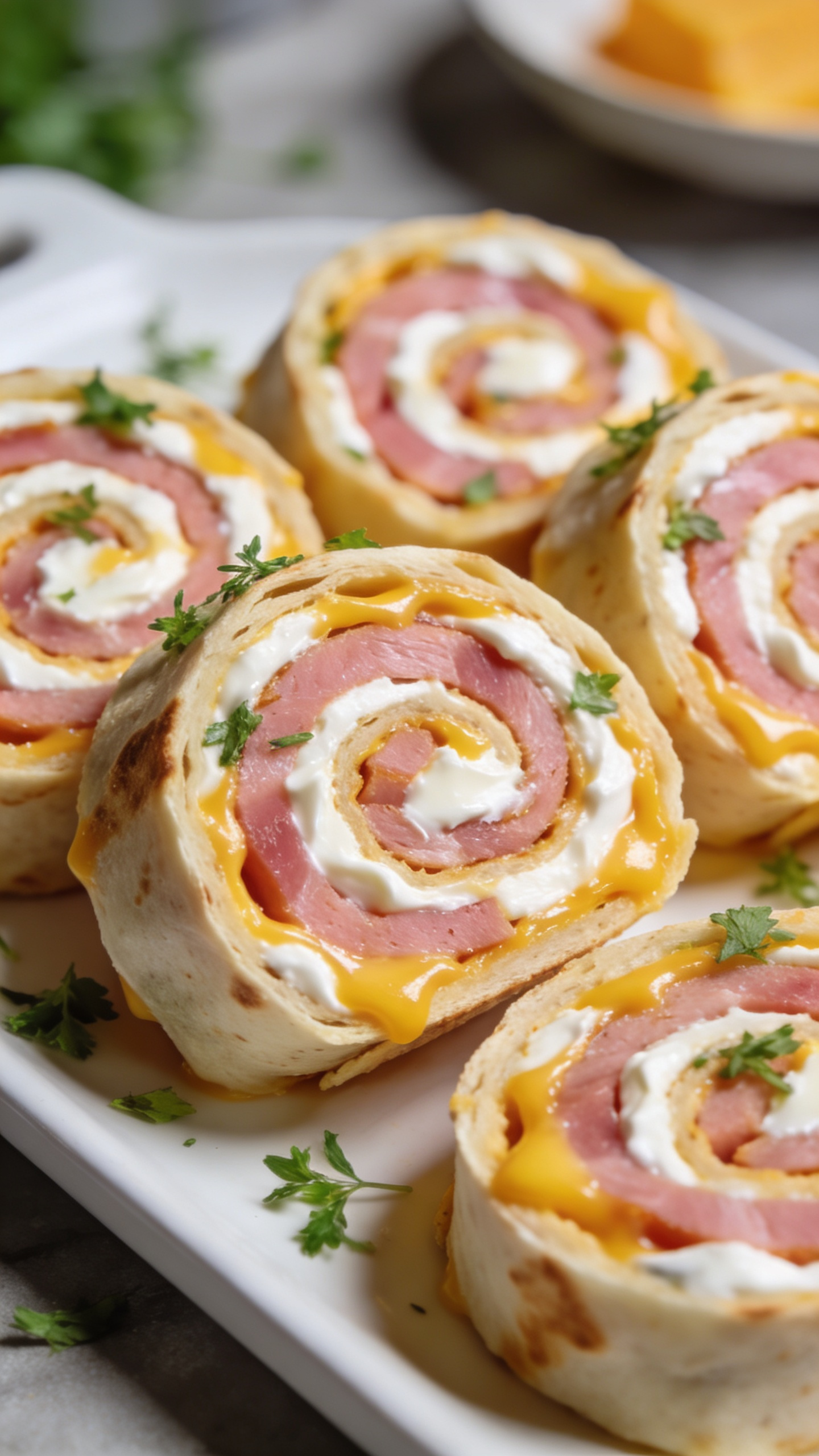 Make-Ahead Ham and Cheese Pinwheels Party Food