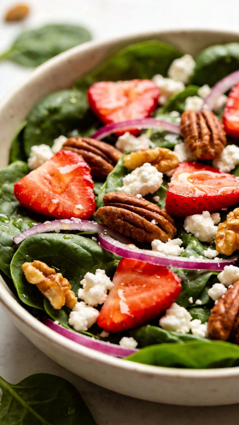 Make-Ahead Strawberry Spinach Salad with Poppy Seed Dressing - American