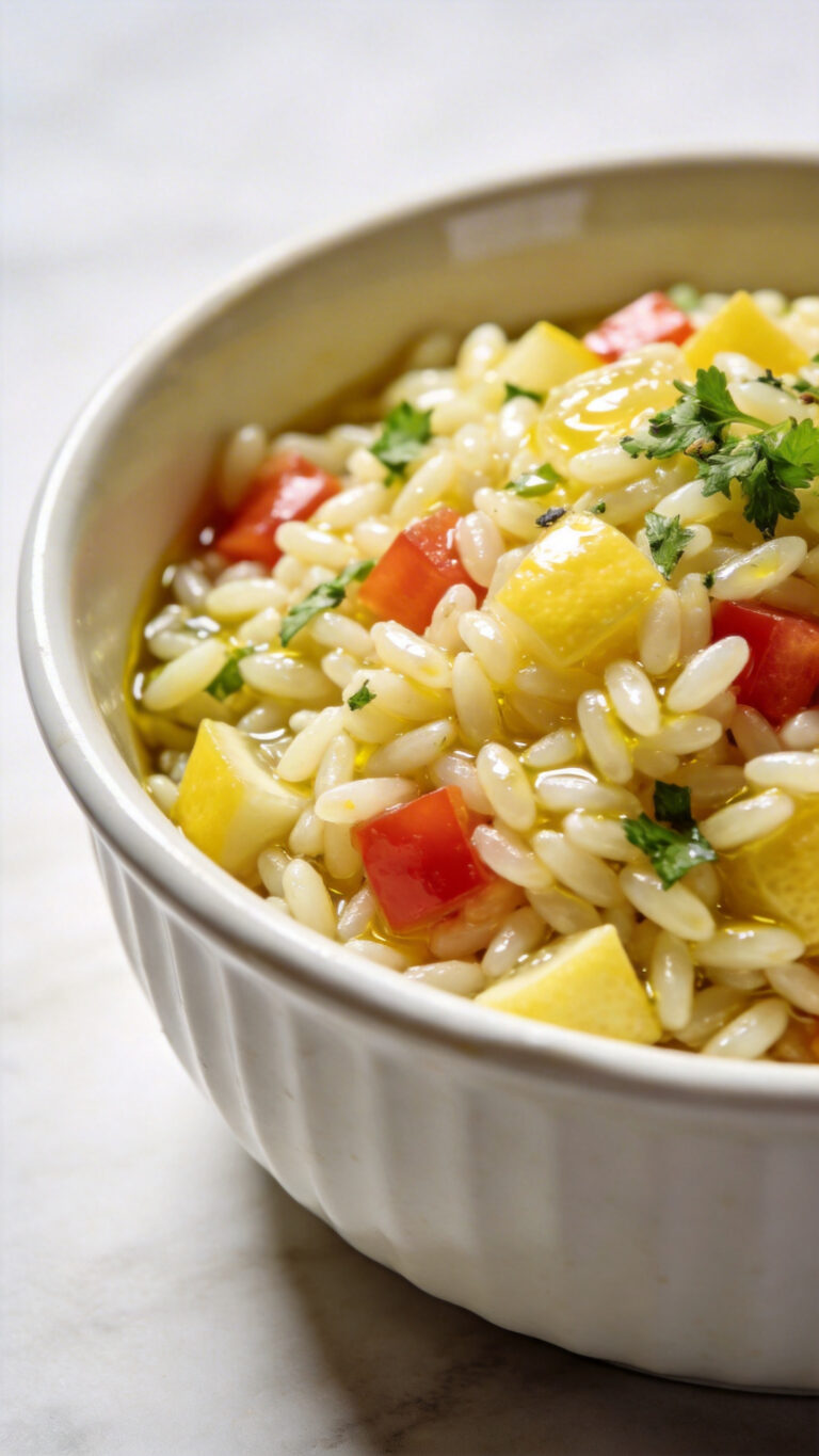 Meal Prep Lemon Orzo Salad with Vegetables - Mediterranean