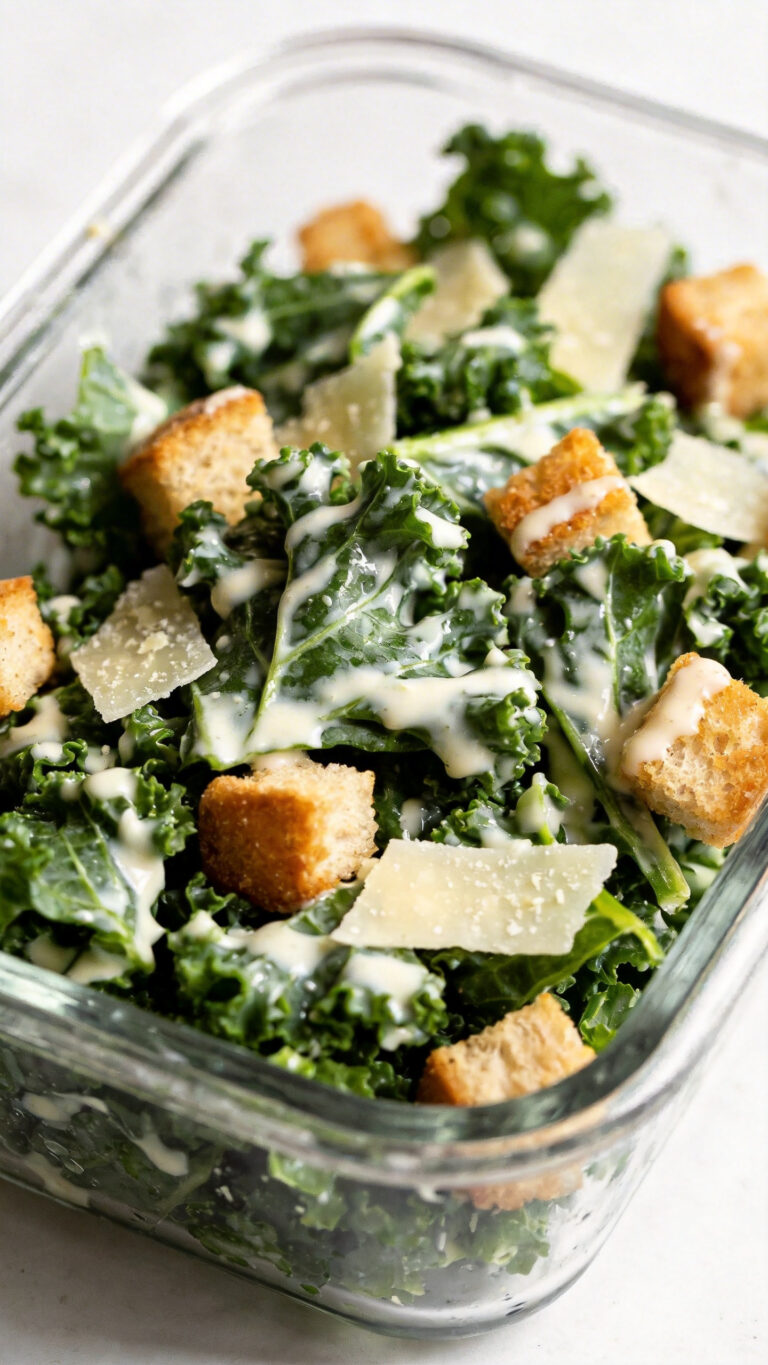 Meal Prep Lunch Baby Kale Caesar Salad - American