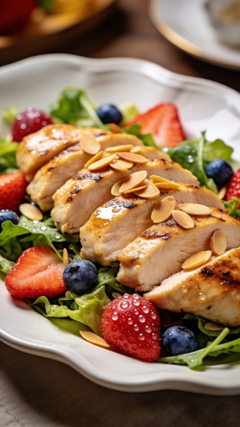 Mother's Day Lunch Spring Chicken Salad with Berries - American
