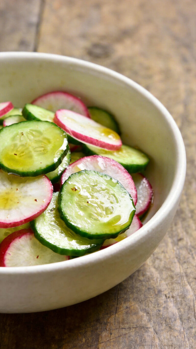No-Mayo Cucumber Radish Salad - American