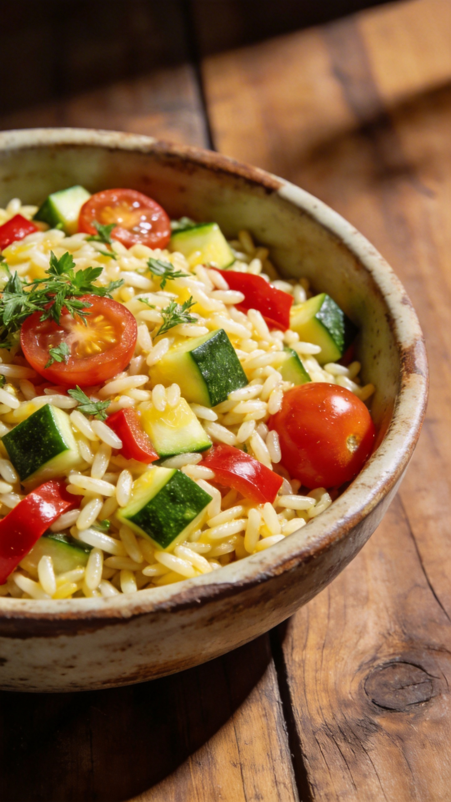One-Pot Lemon Orzo Salad with Vegetables
