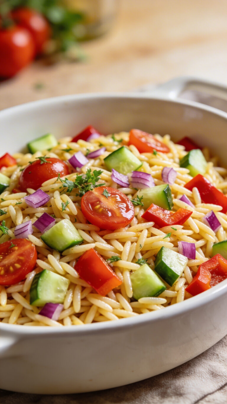 Potluck-Perfect Lemon Orzo Salad with Vegetables - Mediterranean