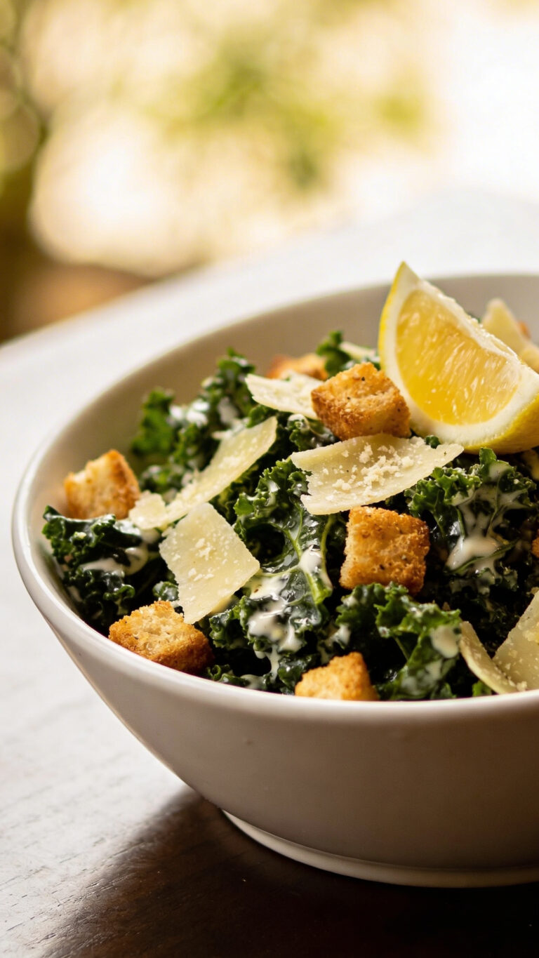 Restaurant-Style Baby Kale Caesar Salad at Home - American