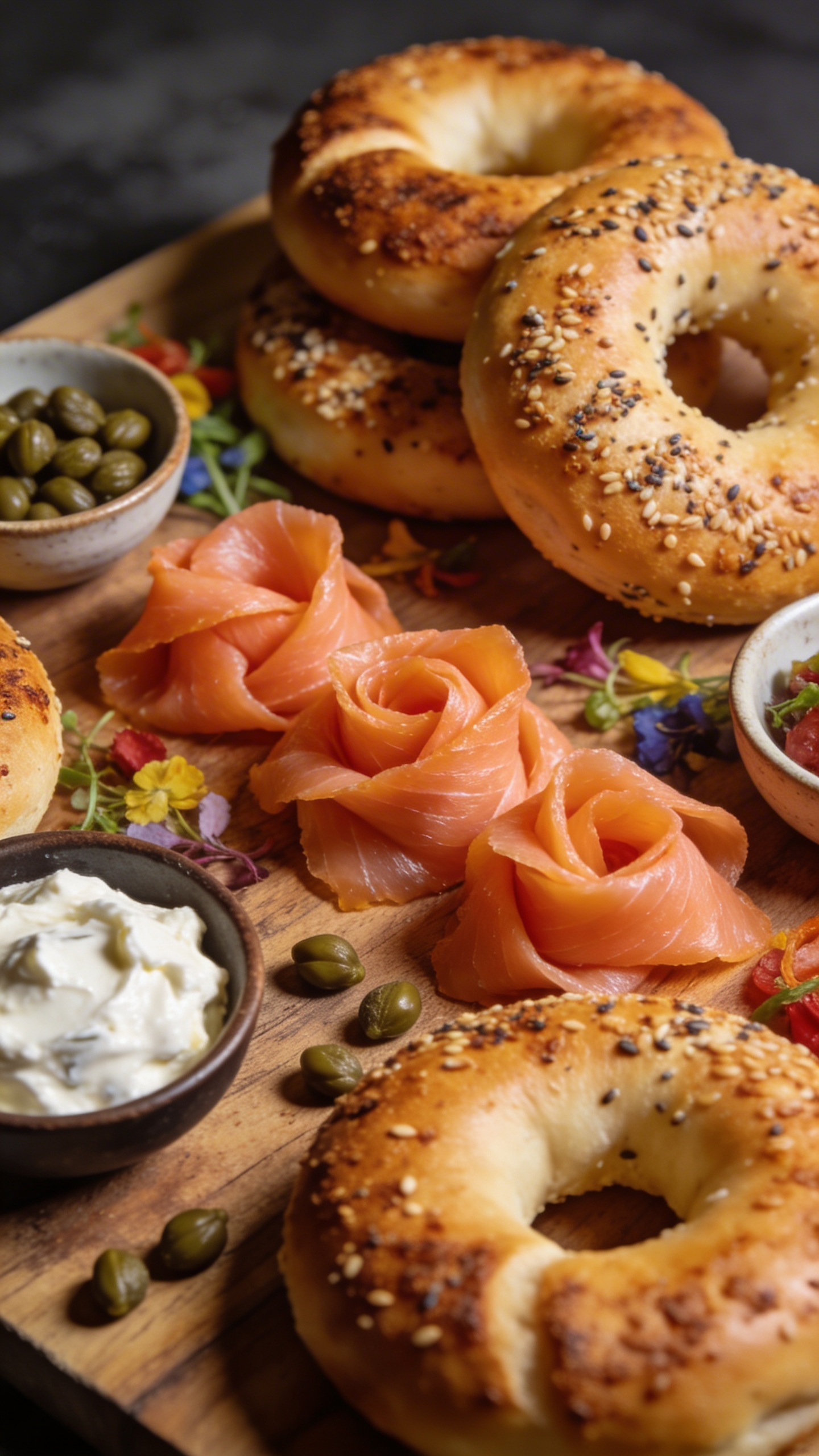 Smoked Salmon Bagel Board with All the Best Toppings and Spreads