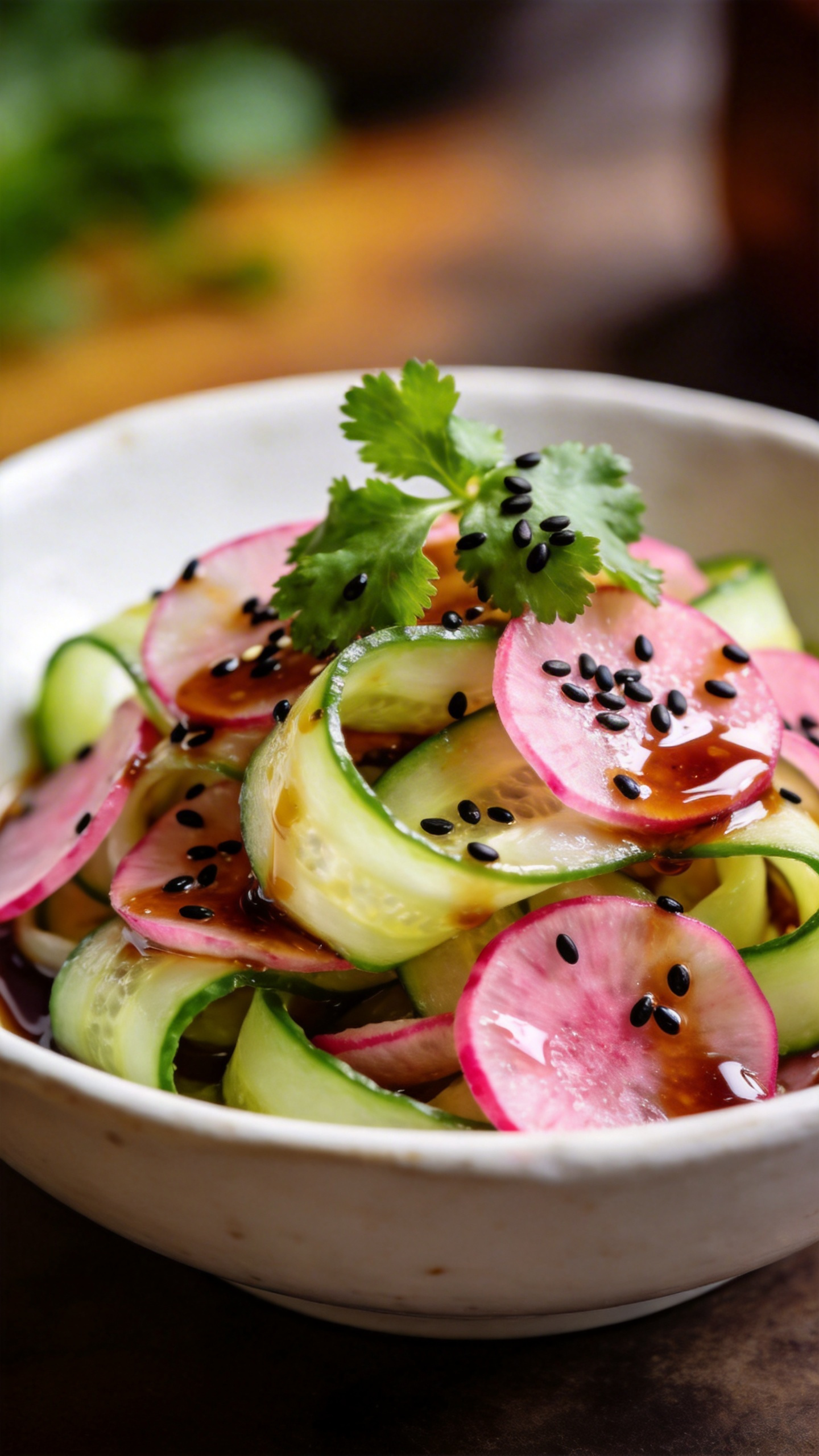 Spicy Asian-Inspired Cucumber Radish Salad