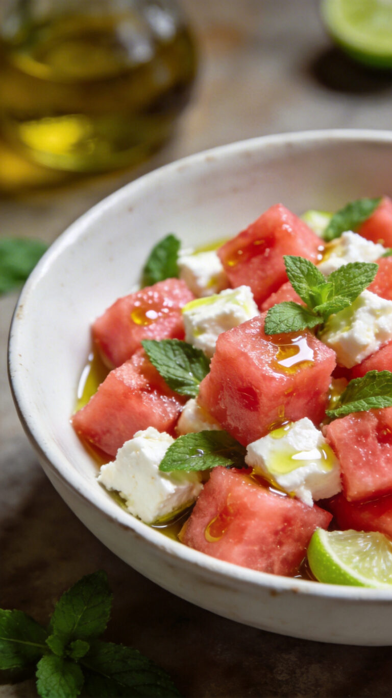 Sweet and Salty Watermelon Feta Salad - Mediterranean