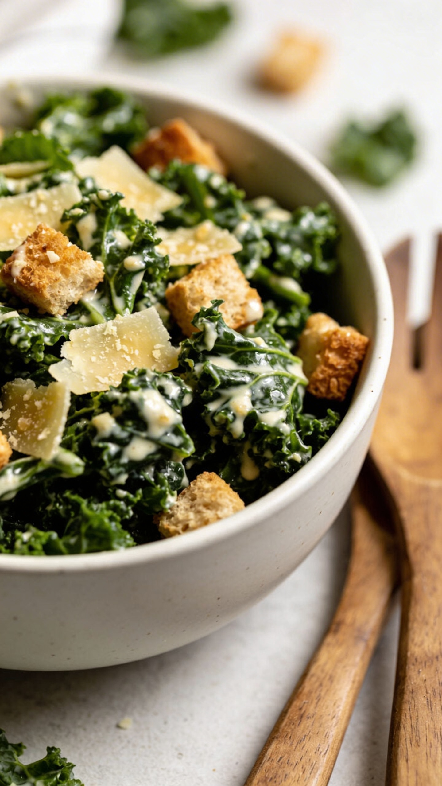 Weeknight Dinner Baby Kale Caesar Salad