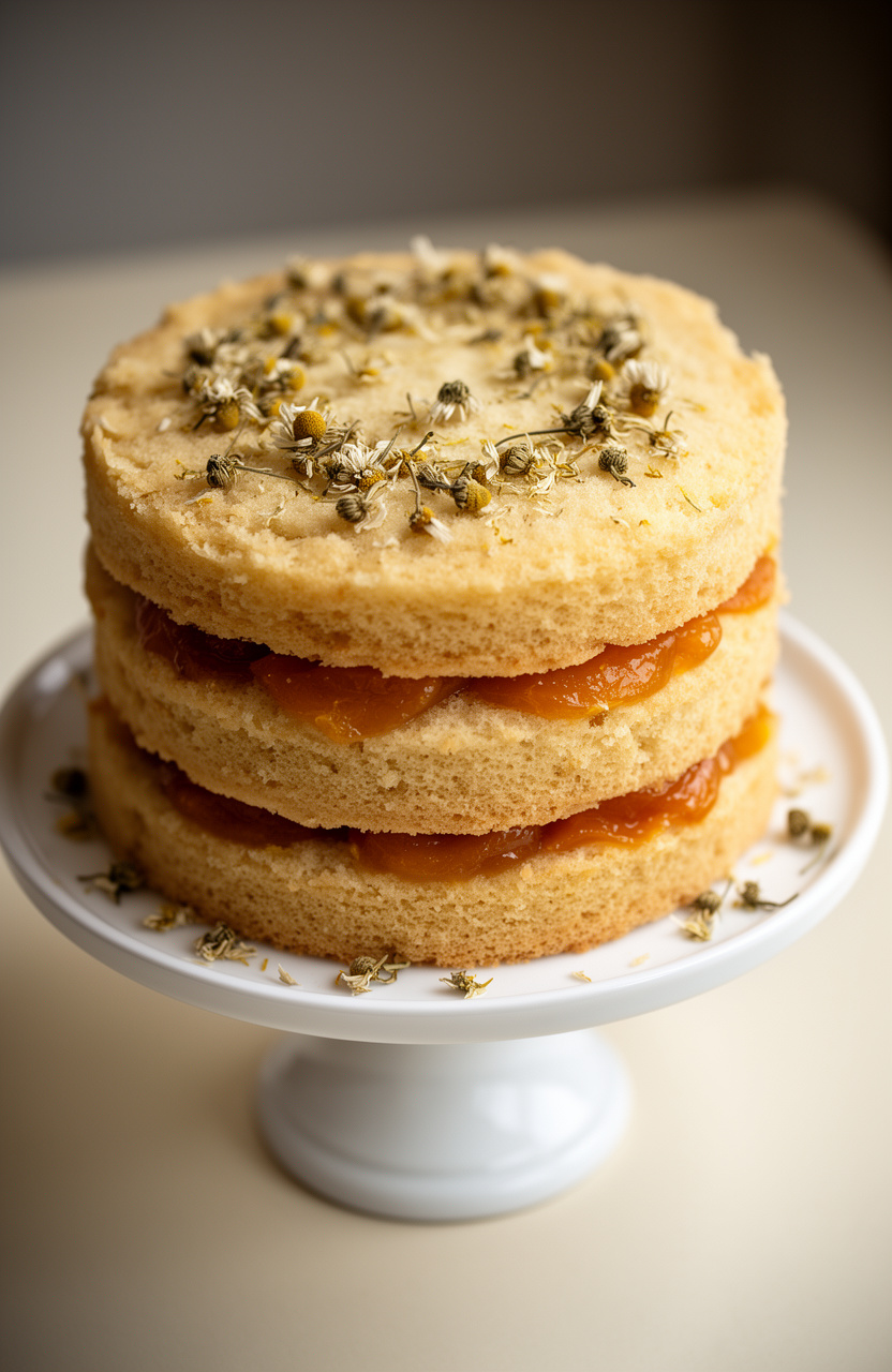 Apricot Chamomile Petal Cake