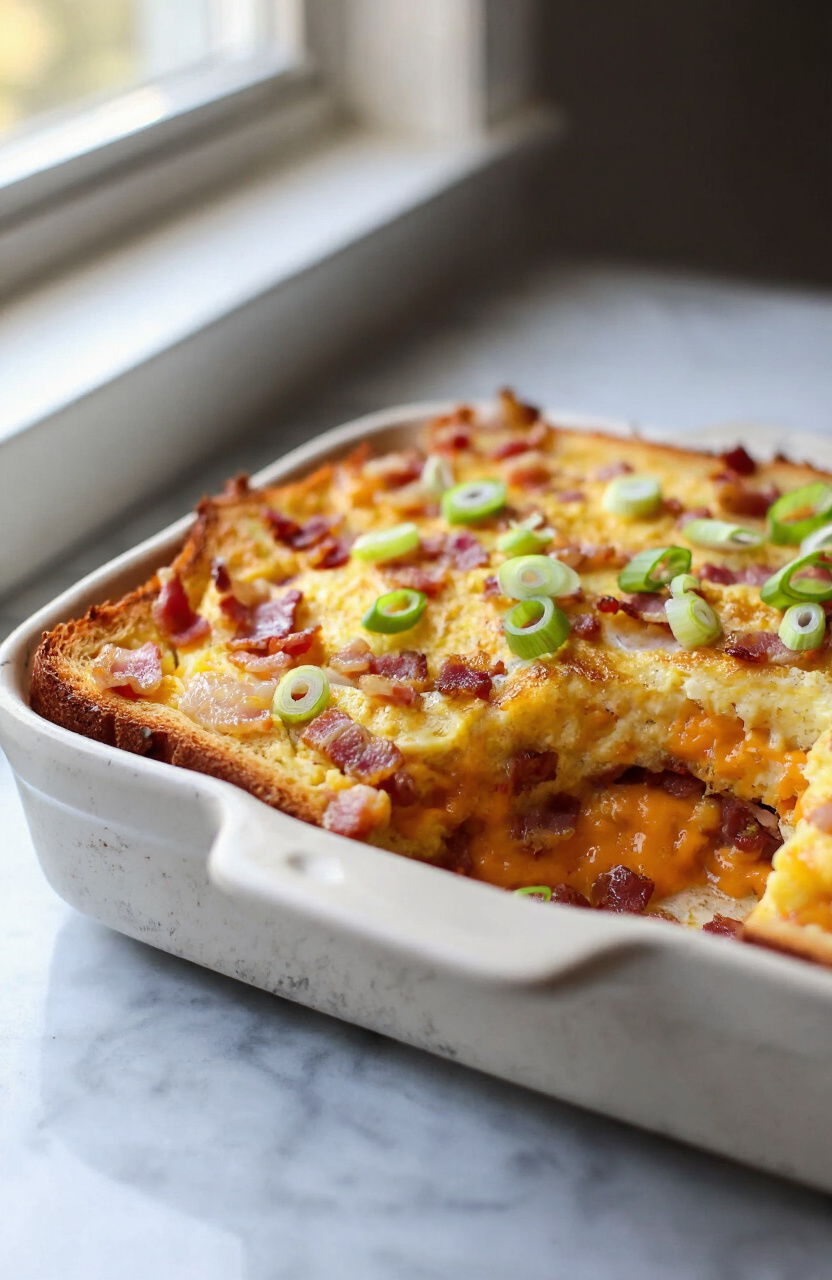 Bacon Cheddar Breakfast Strata