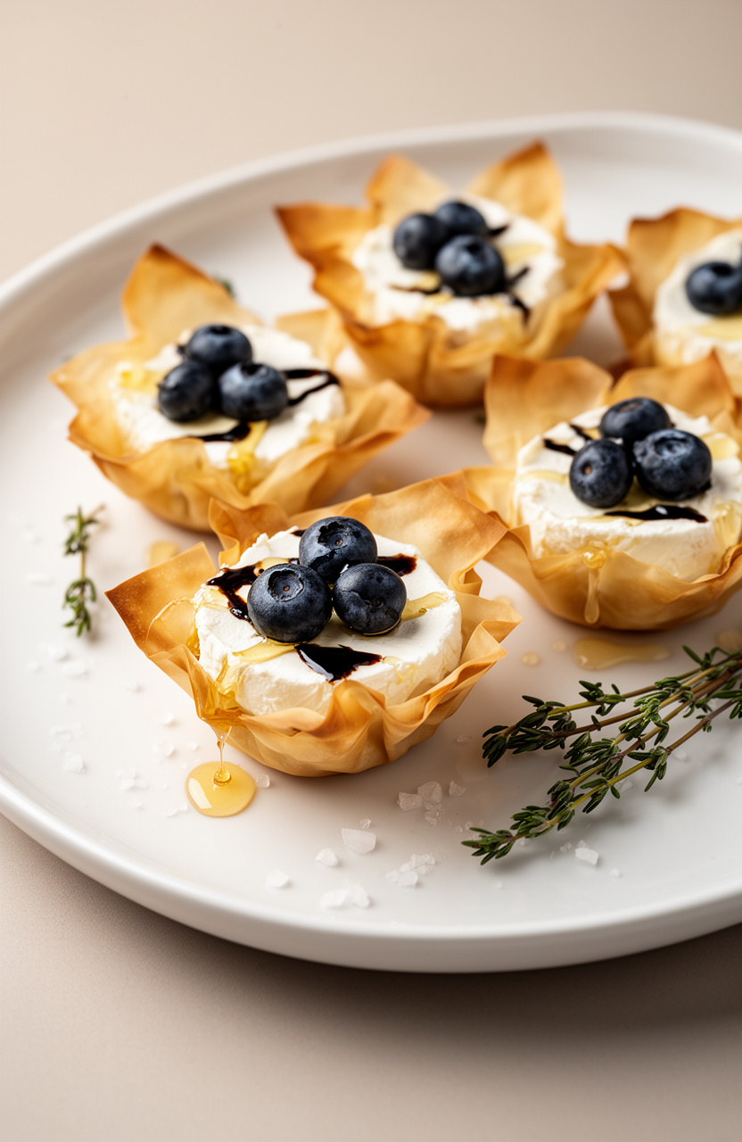 Blueberry Goat Cheese Phyllo Cups
