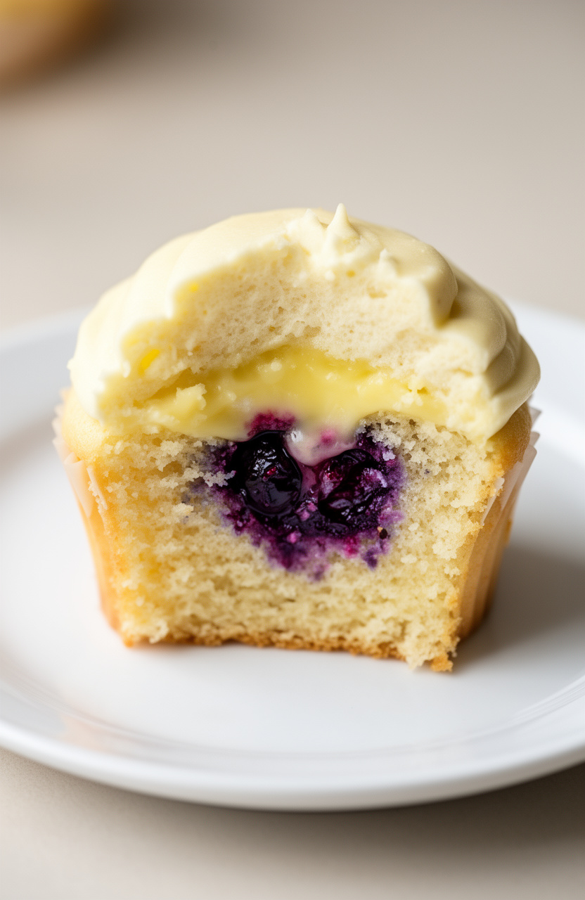 Blueberry Lemon Curd Cupcakes