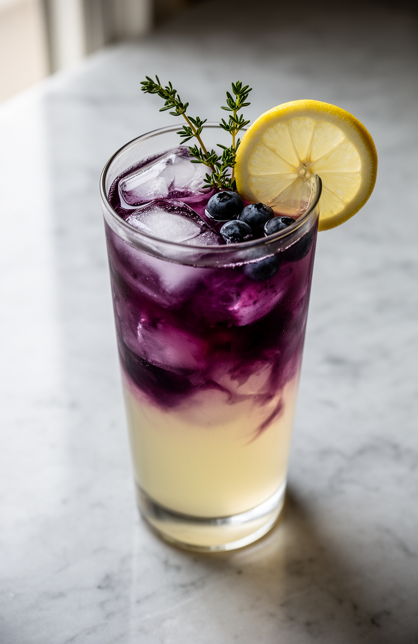 Blueberry Thyme Infused Lemonade