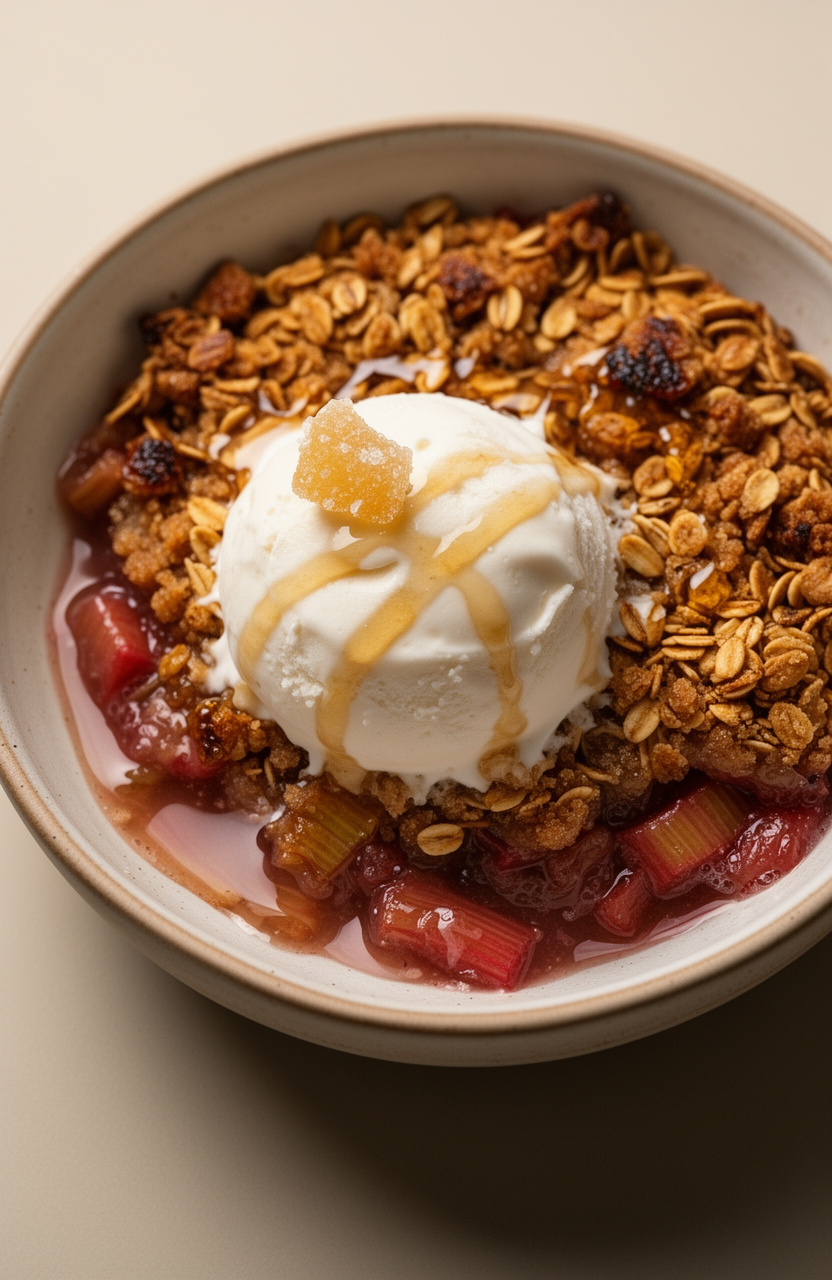 Brown Sugar Ginger Rhubarb Crisp