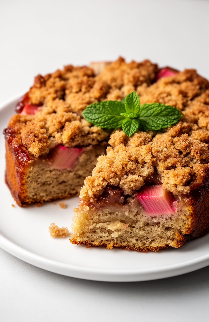 Brown Sugar Rhubarb Coffee Cake