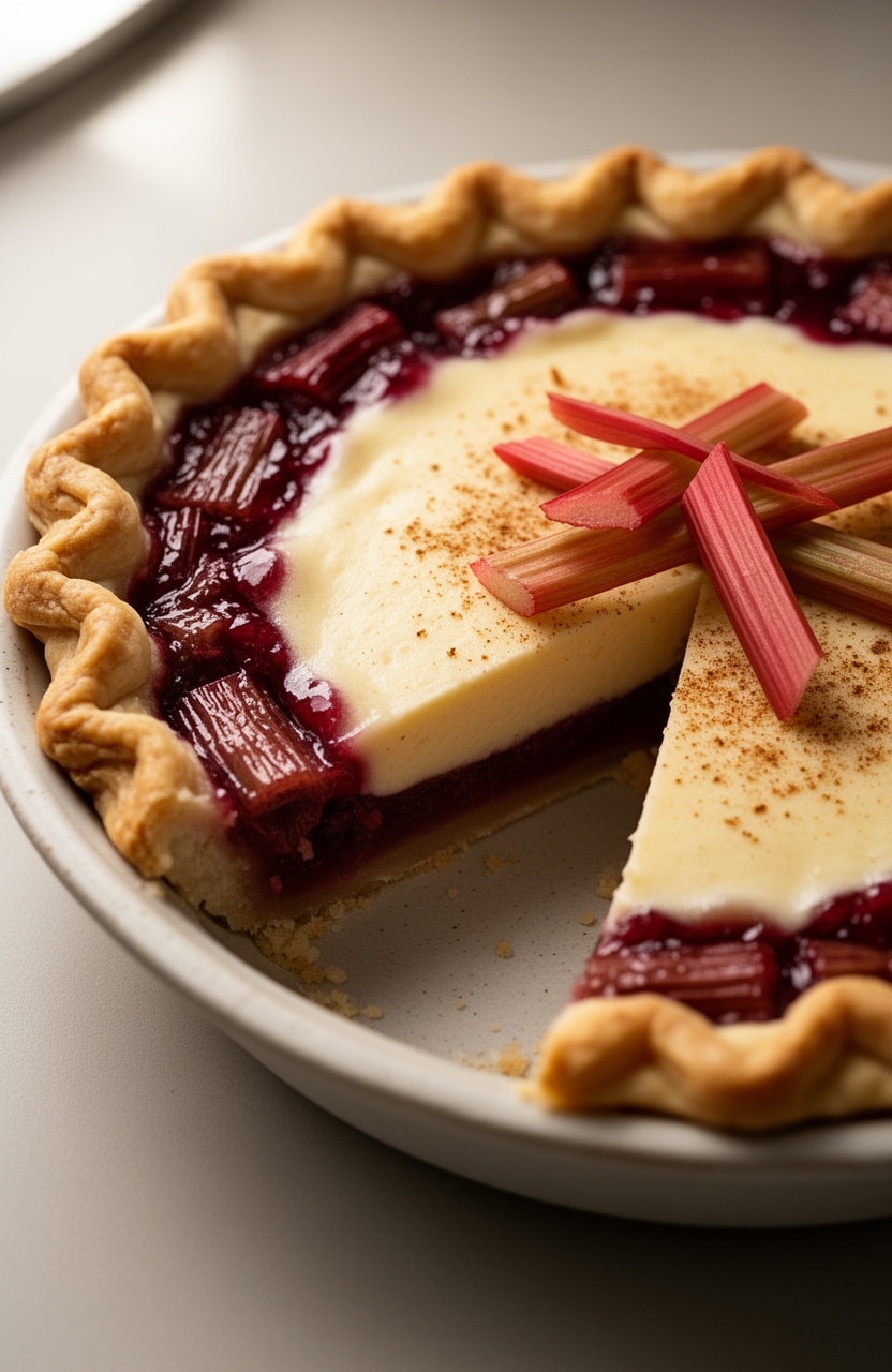 Brown Sugar Rhubarb Cream Pie