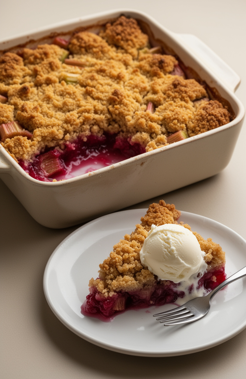 Brown Sugar Rhubarb Crumble