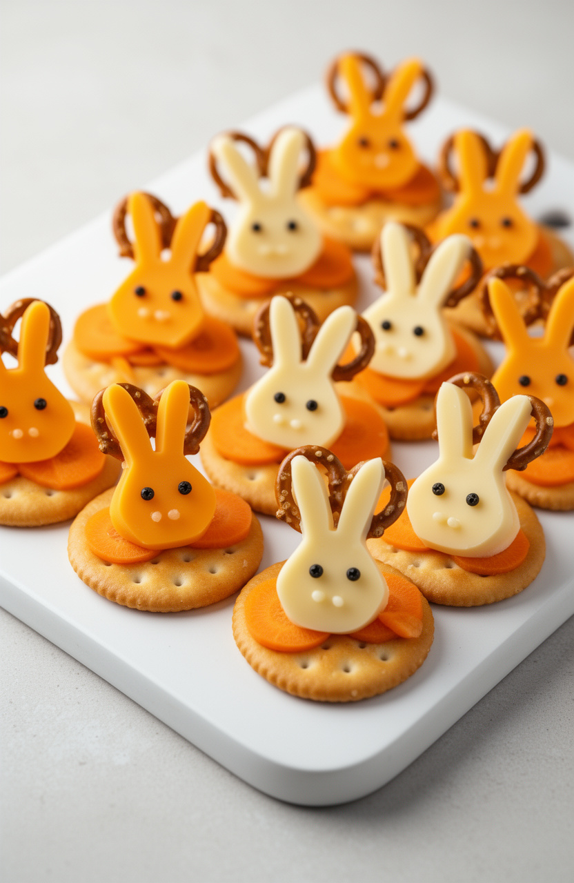Bunny Shaped Cheese and Crackers