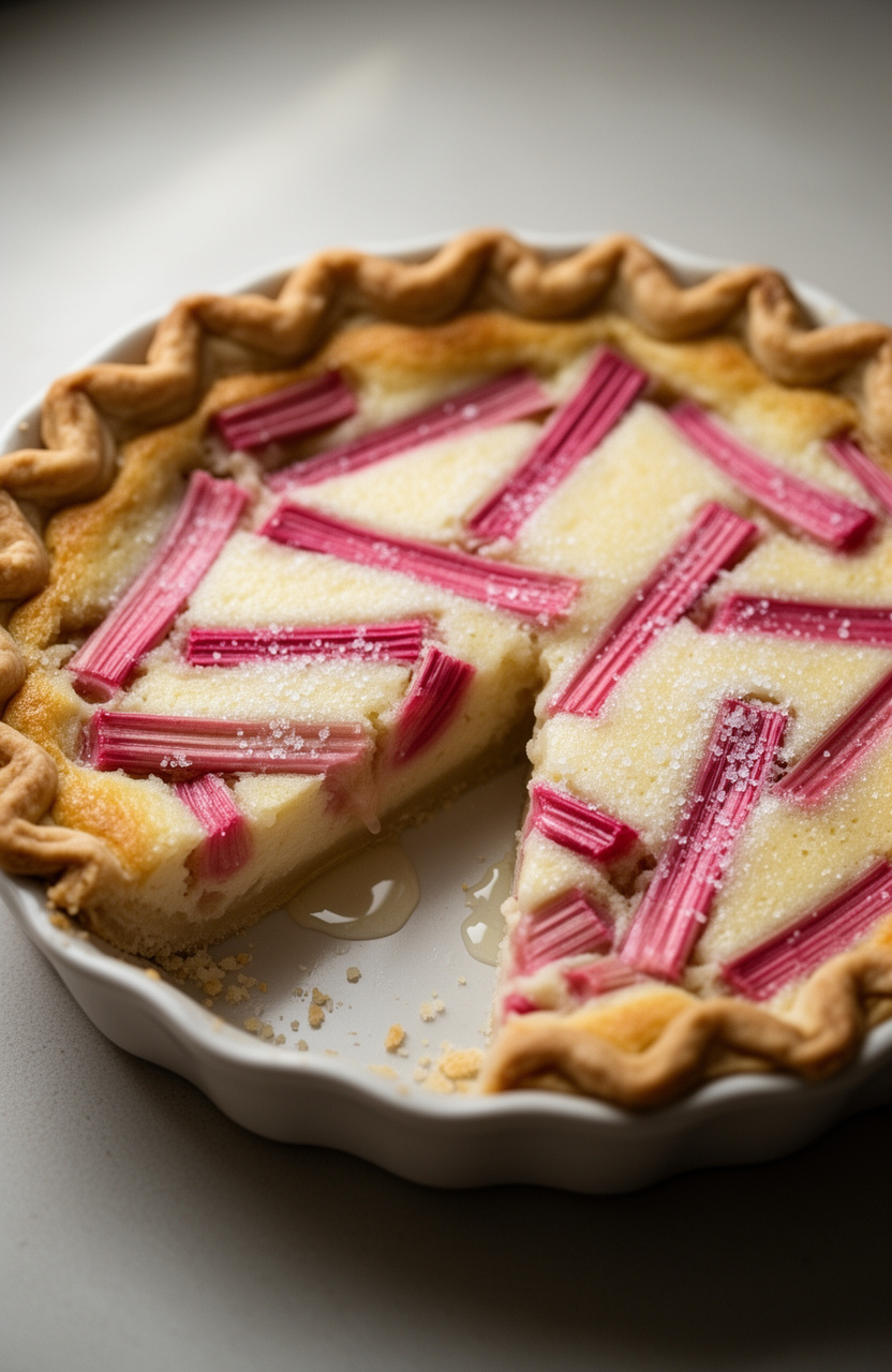 Buttermilk Rhubarb Custard Pie