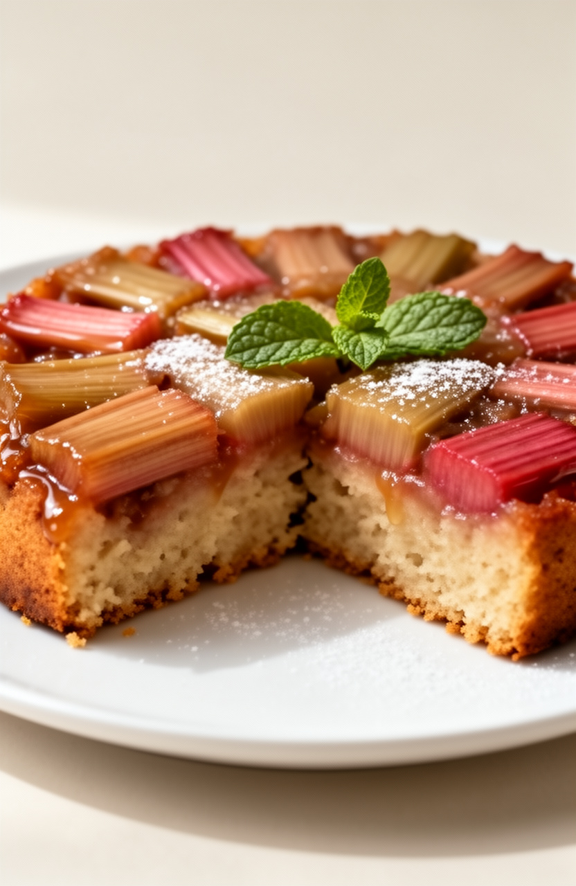 Cardamom Rhubarb Upside Down Cake