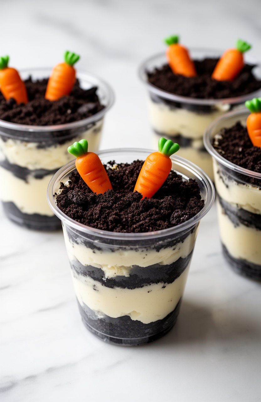 Carrot Patch Dirt Pudding Cups