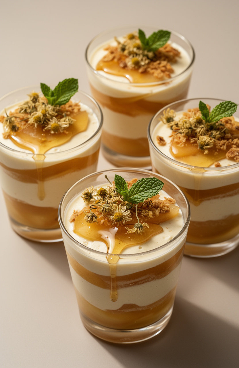 Chamomile Poached Pear Parfait