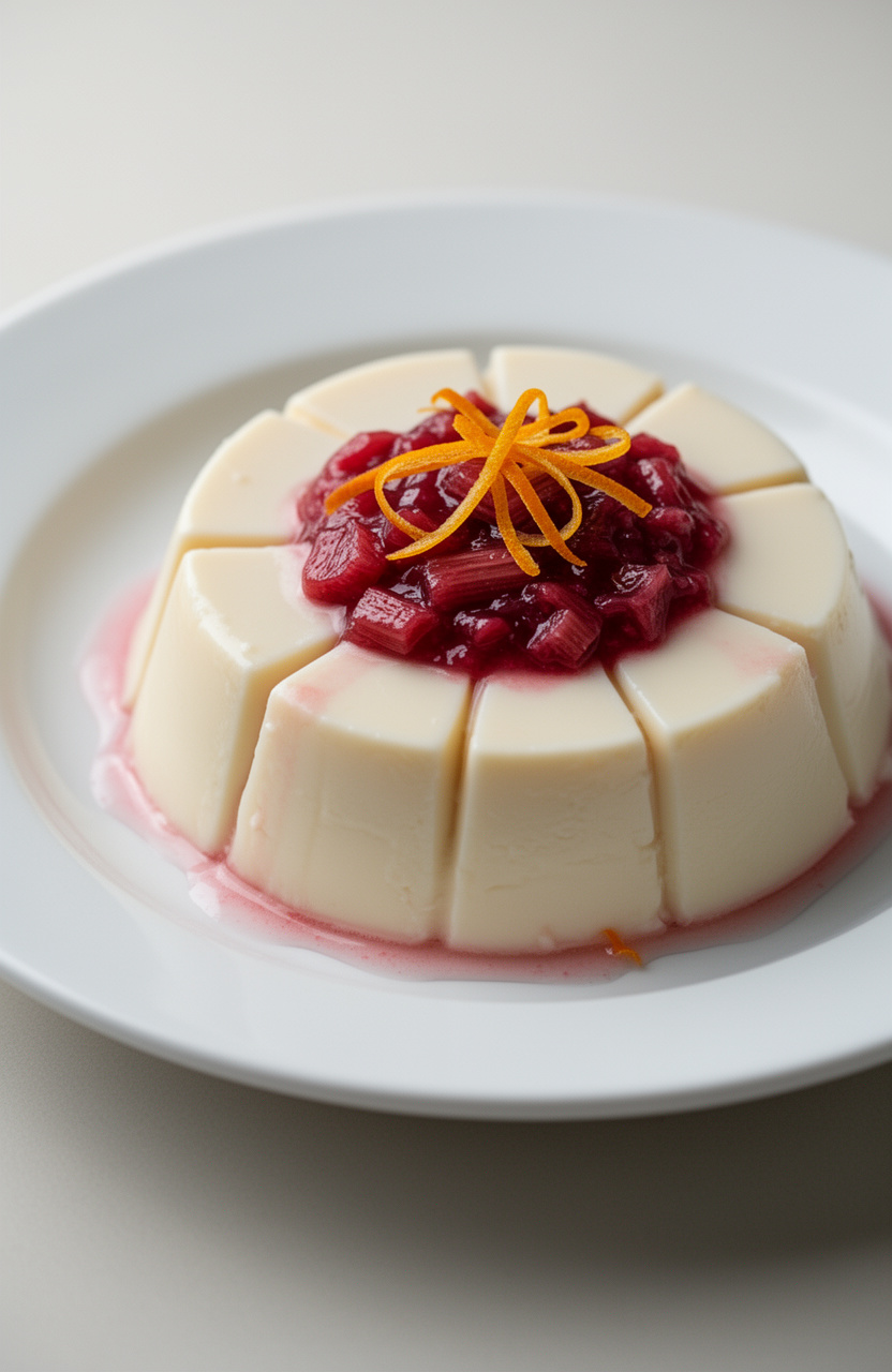 Chilled Rhubarb Panna Cotta
