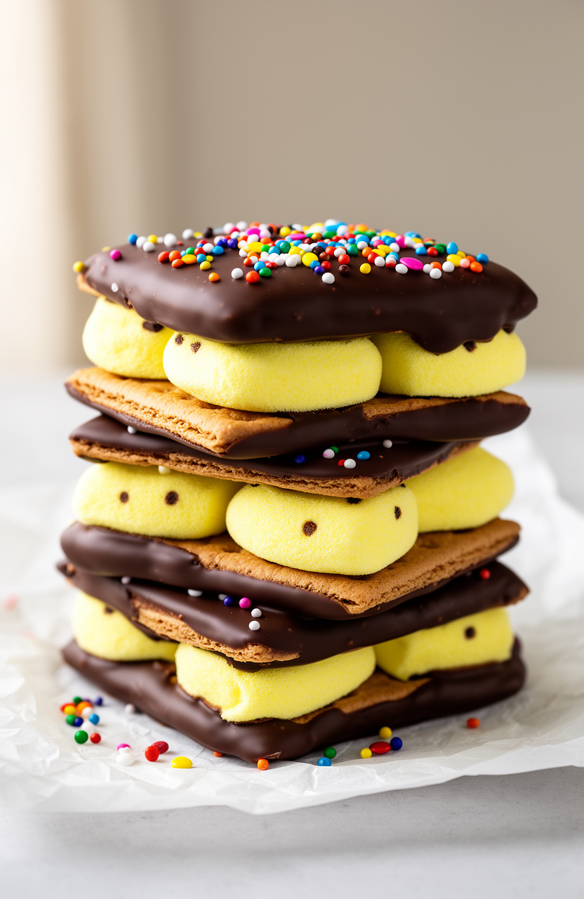 Chocolate Covered Peeps S'mores