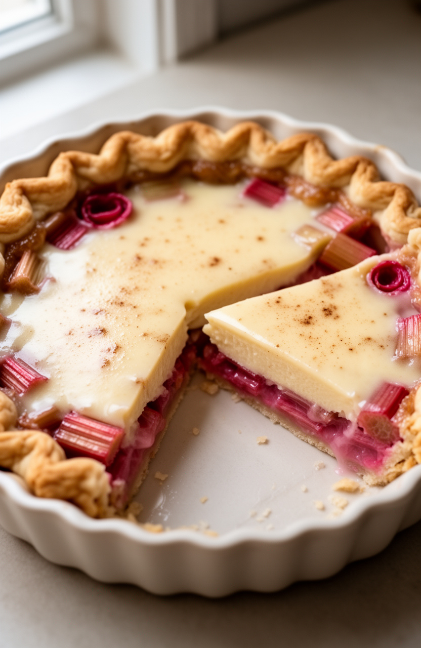 Cinnamon Rose Rhubarb Custard Pie