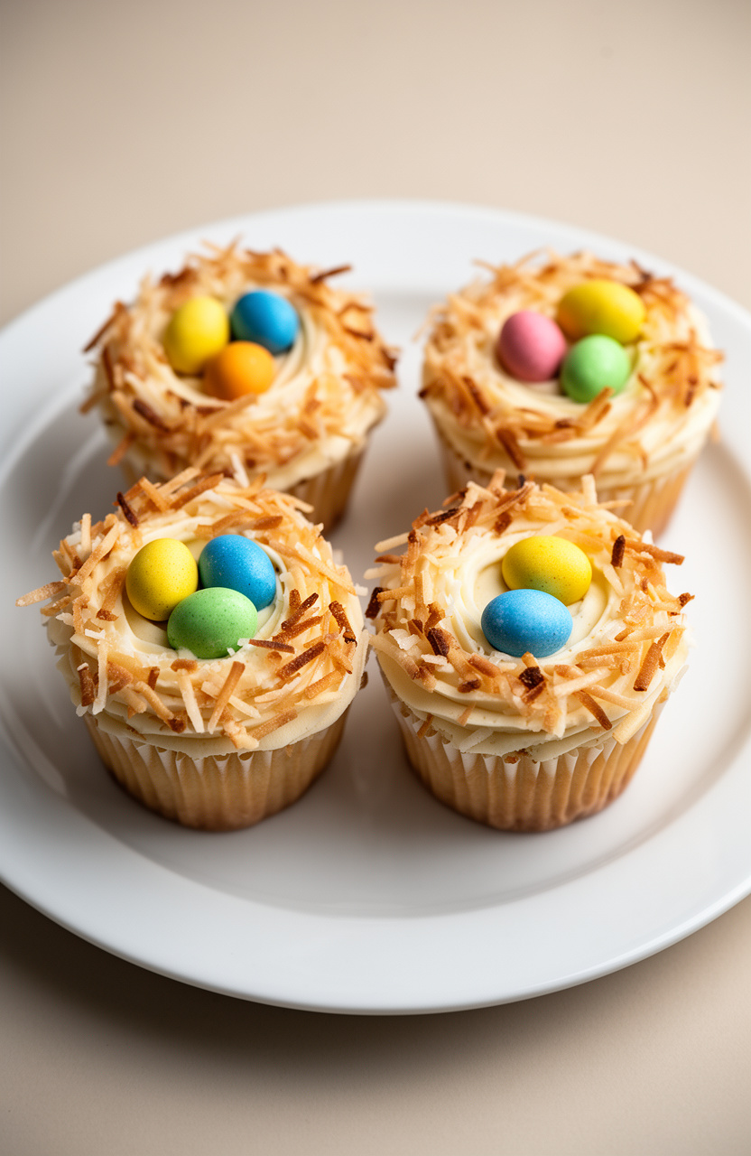 Coconut Nest Easter Cupcakes