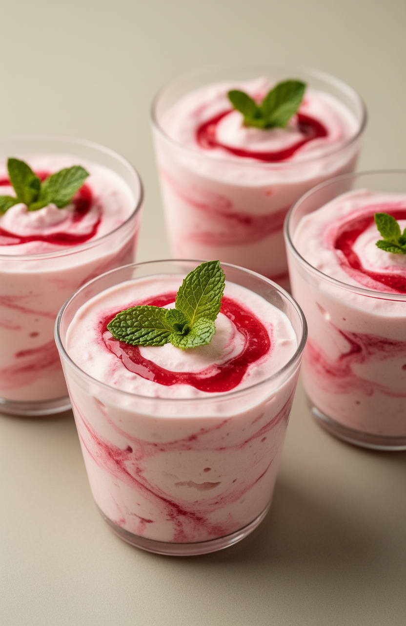 Creamy Rhubarb Fool Cups