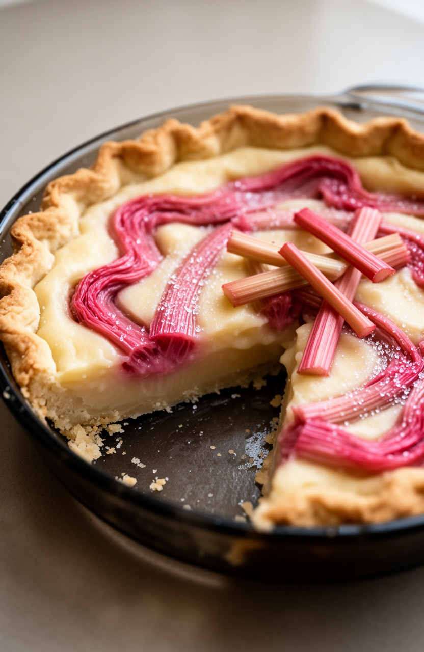 Deep Dish Rhubarb Cream Pie