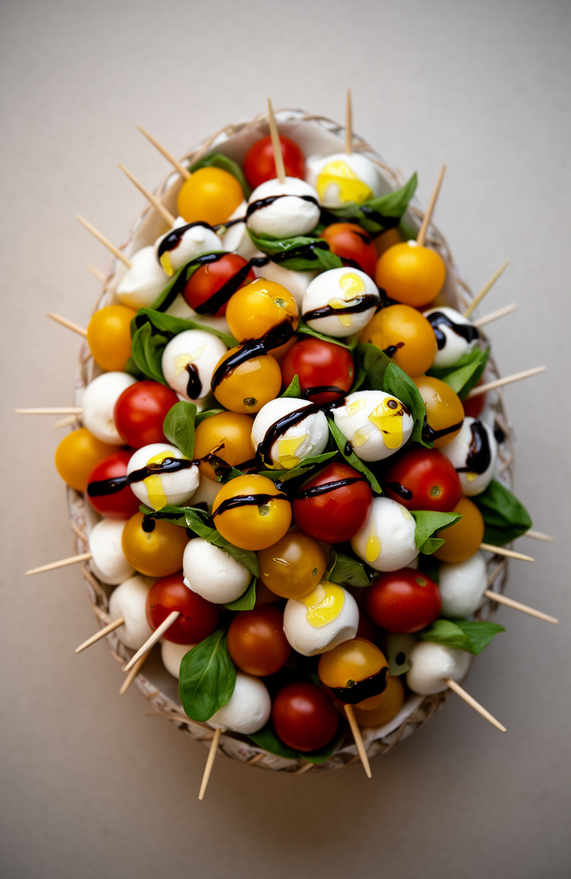 Easter Egg Caprese Skewer Display