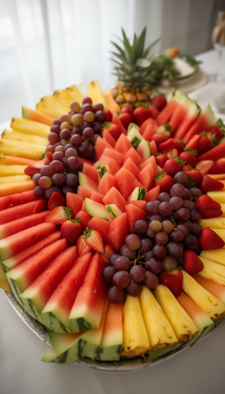 Elegant Fruit Platter Sized and Styled for 30 Party Guests - International
