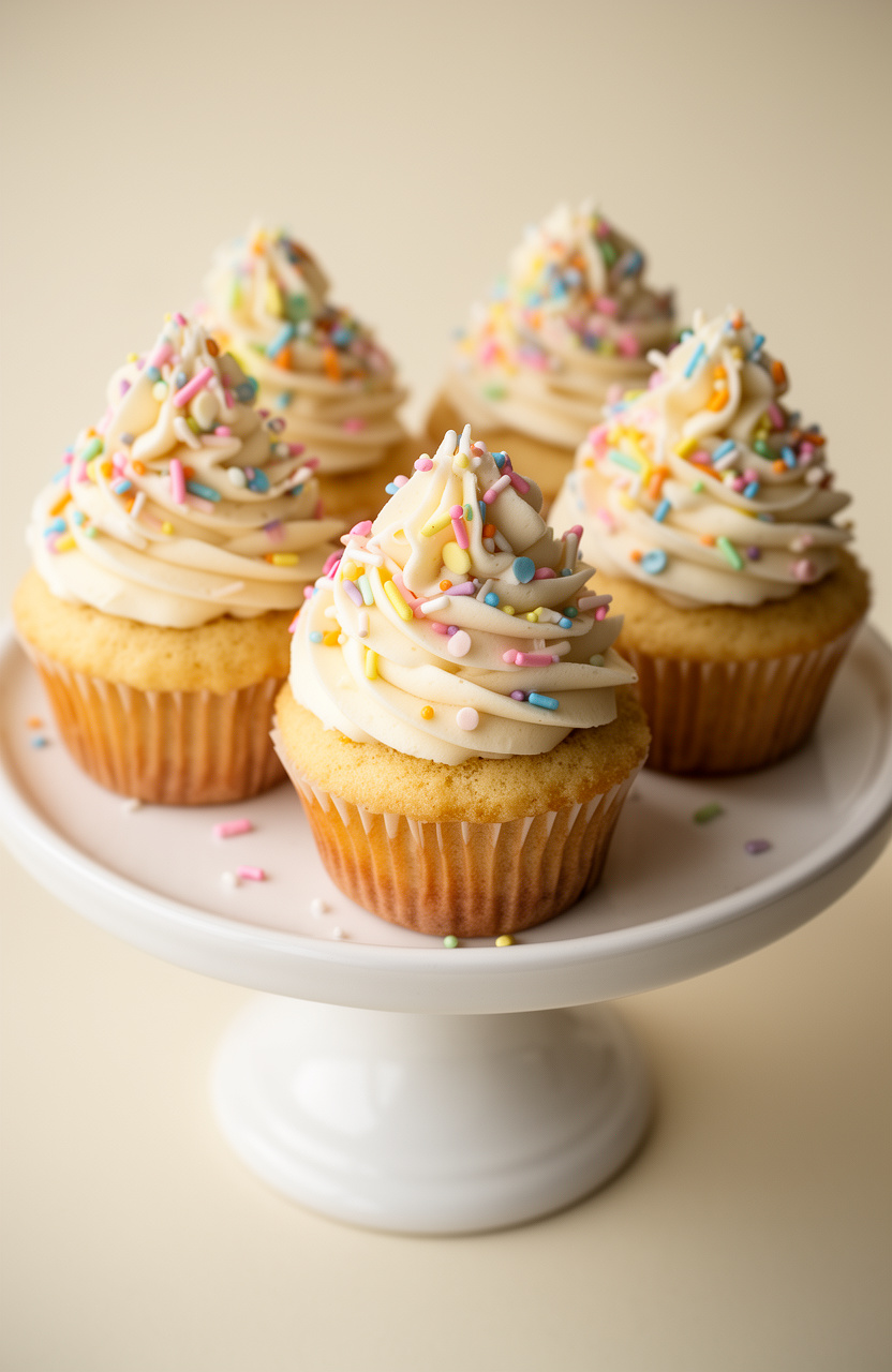Funfetti Pastel Confetti Cupcakes