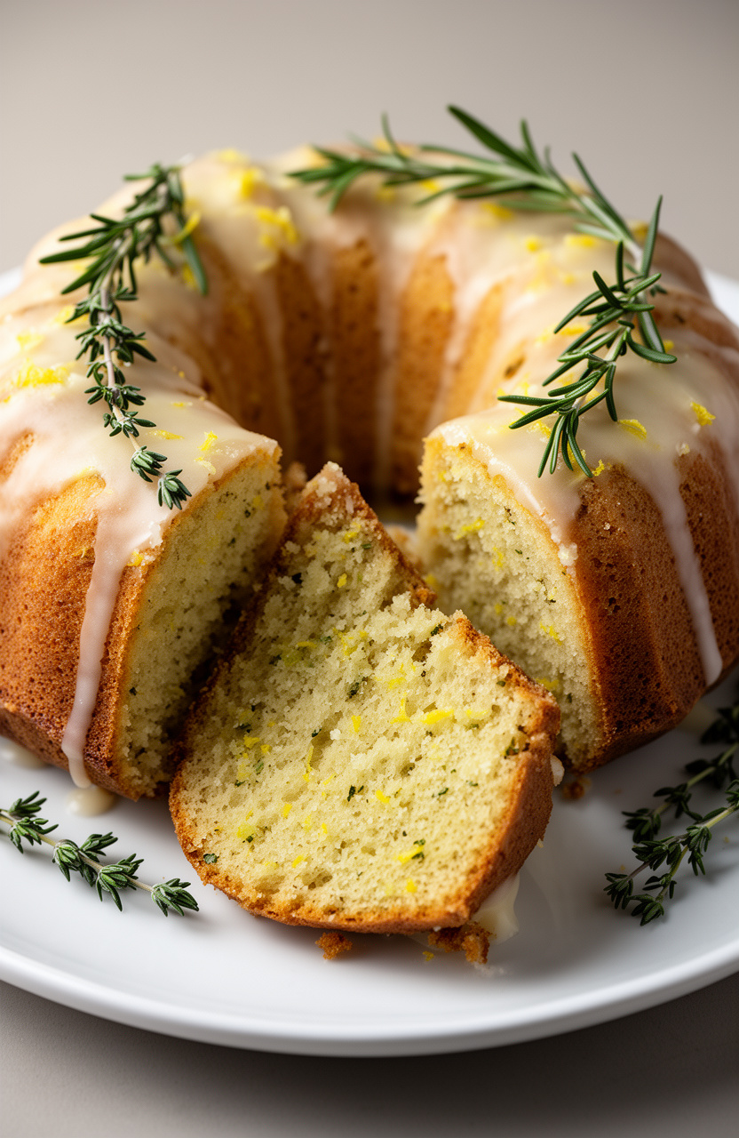 Garden Herb Lemon Bundt Cake