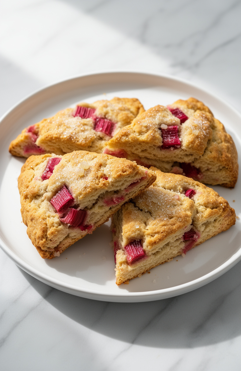 Ginger Rhubarb Scones