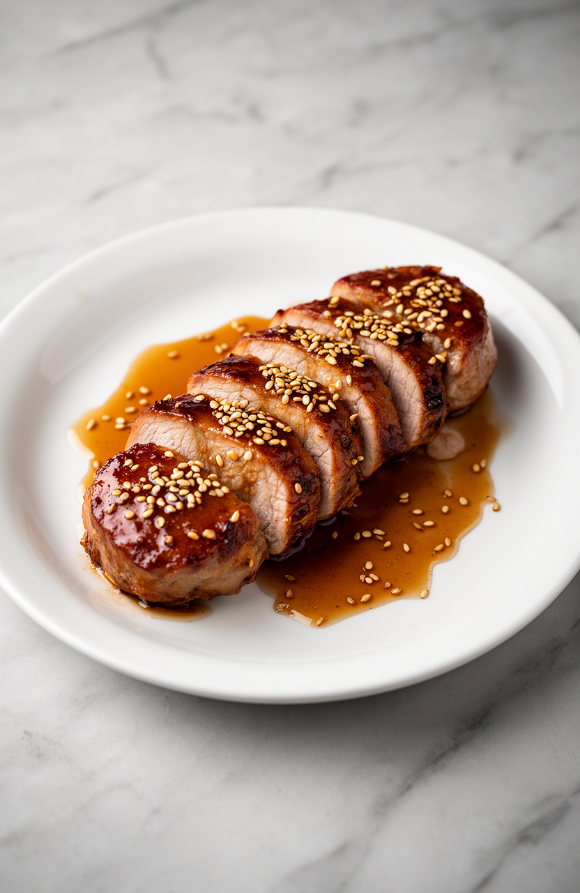 Ginger Sesame Glazed Pork Tenderloin