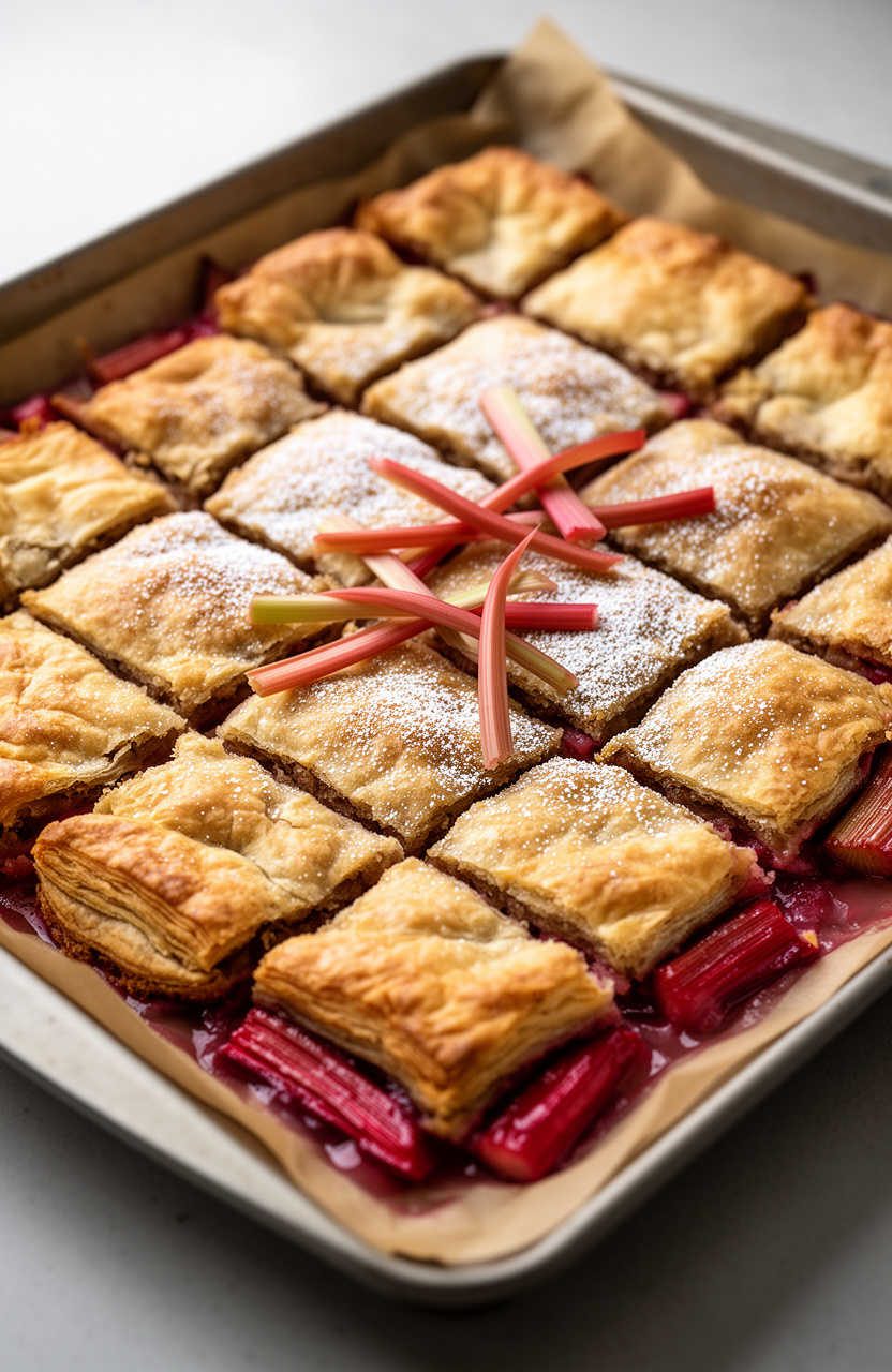 Ginger Spiced Rhubarb Slab Pie
