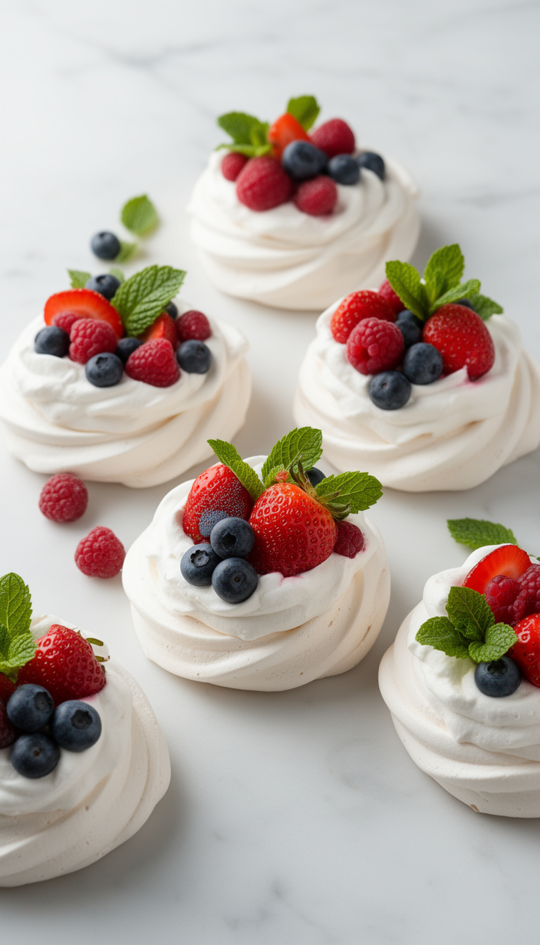 Gluten-Free Mini Pavlovas with Berries Everyone Will Love - Australian/New Zealand