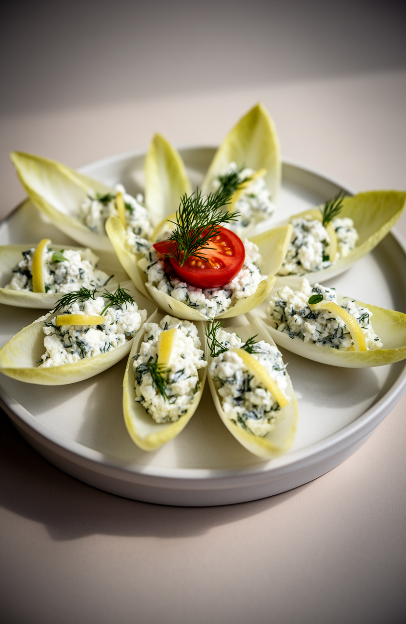 Herbed Cottage Cheese Endive Boats