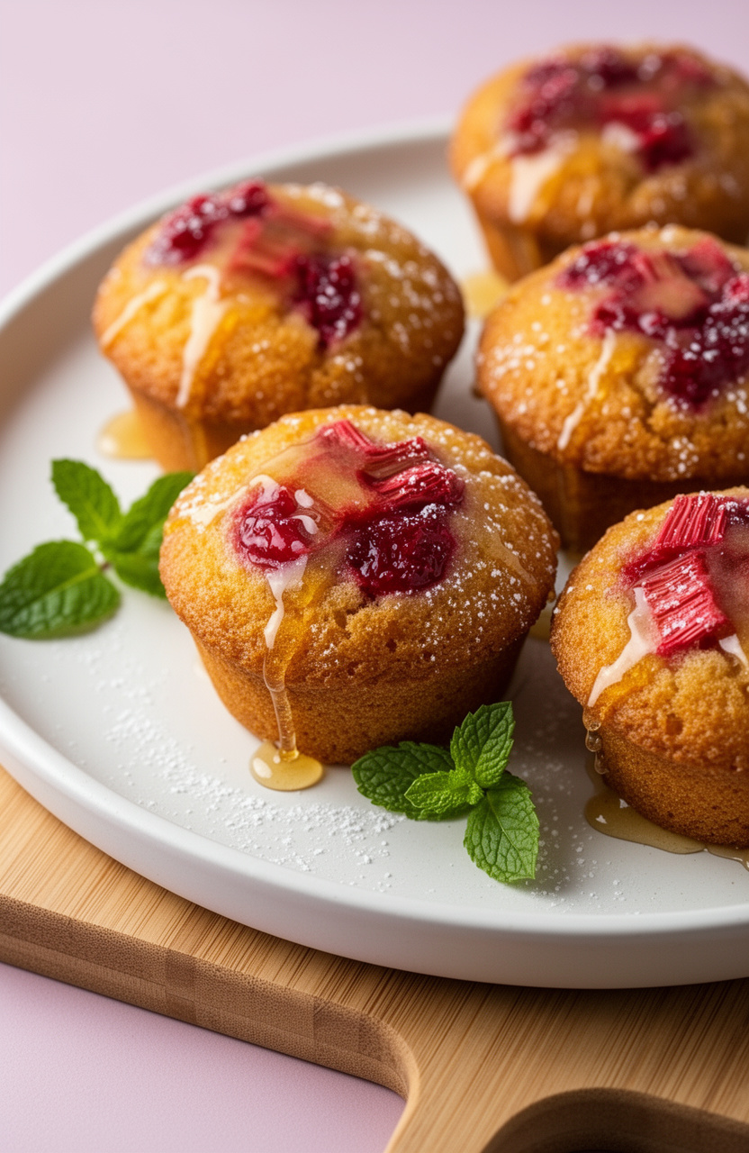 Honey Butter Rhubarb Muffin Tops