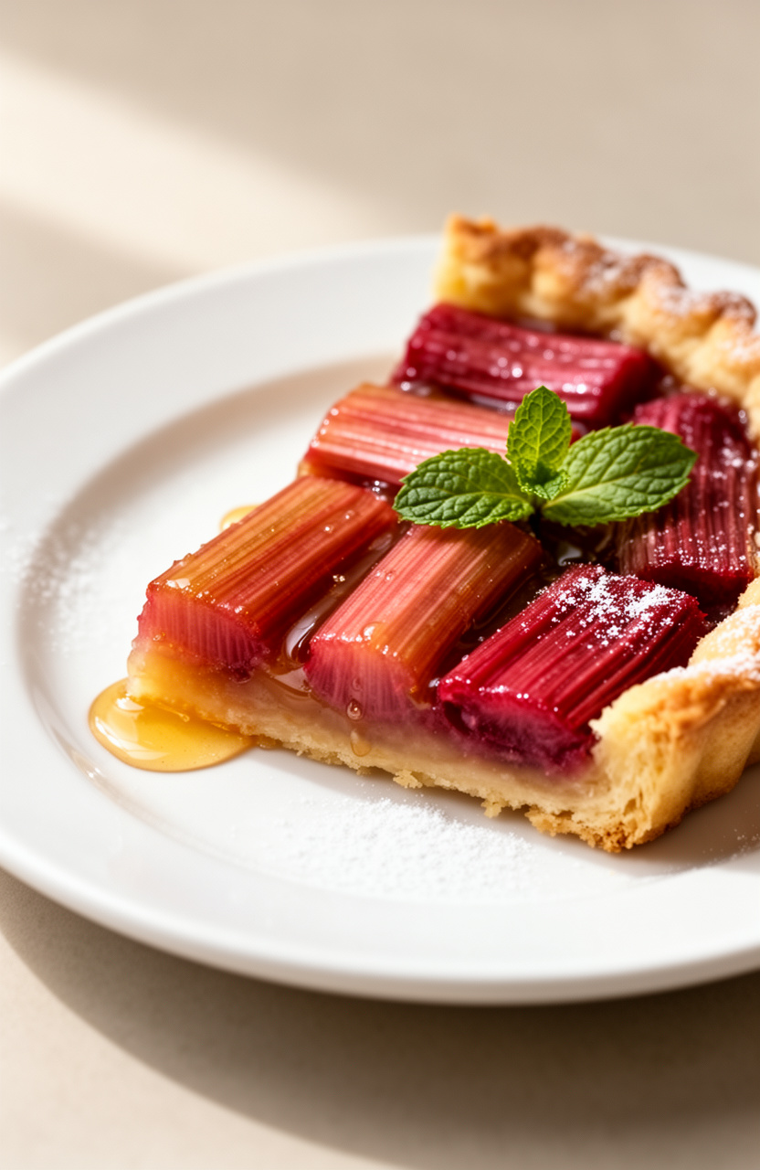 Honey Glazed Rhubarb Tart