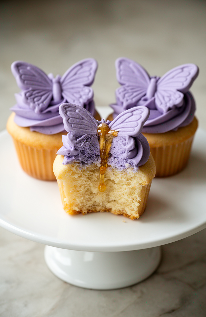 Lavender Honey Butterfly Cupcakes